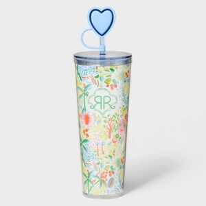 Roller rabbit 24oz vacation Tristan target tumbler / cup w lid straw & topper